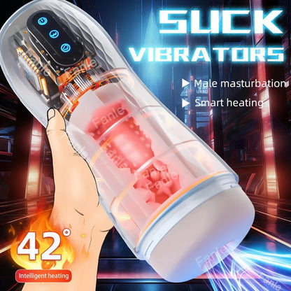 Male Cup Automatic Sucking Vibration Pleasure Machine Device