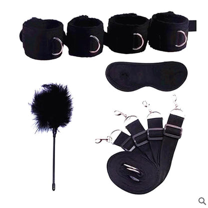 BDSM Restraint Adult Sex Toys Leather Plush 5 Piece Sets