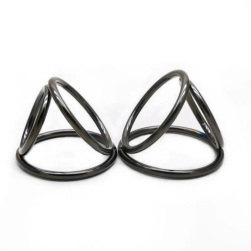 Sexy Toy Metal Color Glans 3Rings Chastity Device for Adults