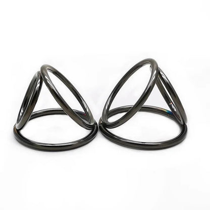 Sexy Toy Metal Color Glans 3Rings Chastity Device for Adults