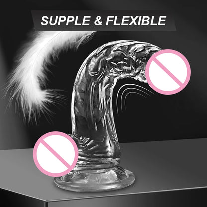 3 Sizes Transparent Soft Jelly Realistic Toys for Pleasure