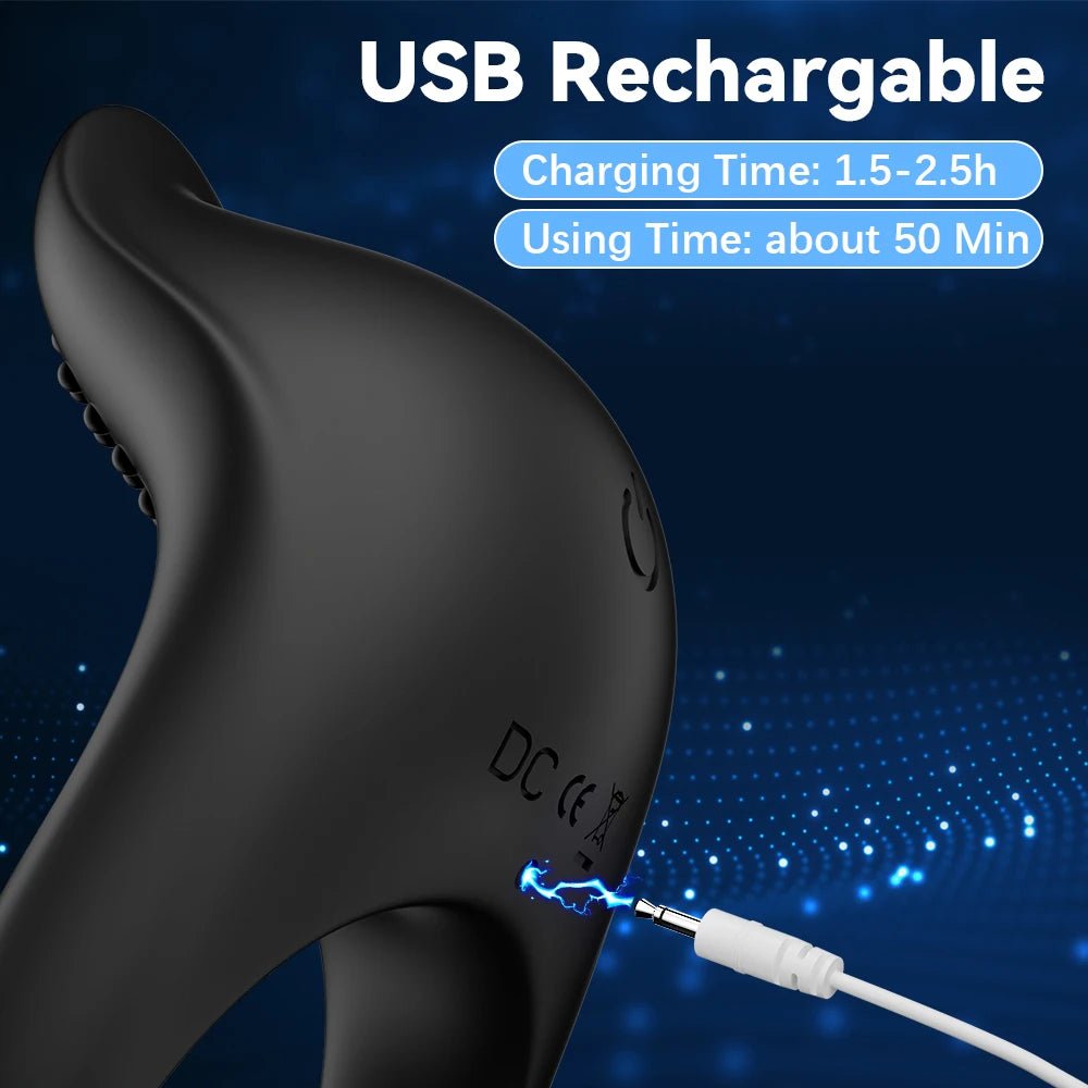 Lasting Ejaculation Delay Vibrating Ring Toy for Pleasure