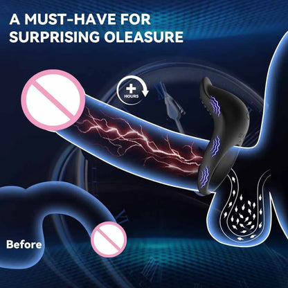 Lasting Ejaculation Delay Vibrating Ring Toy for Pleasure
