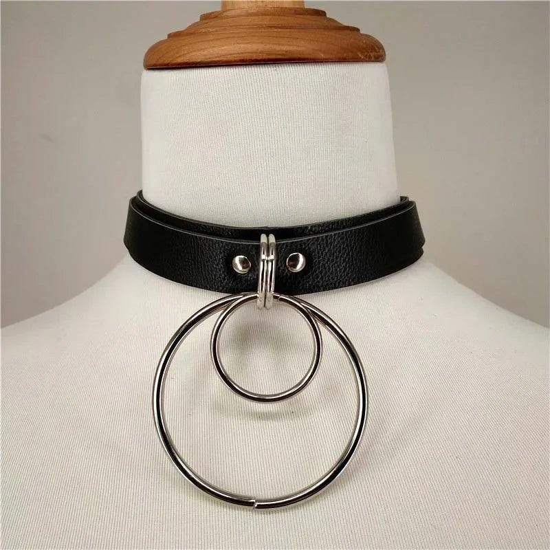 Sexy Chokers Necklace PU Leather Bondage Collar Fashion