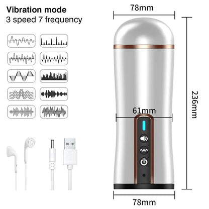 Automatic Male Cup With Powerful Vibration for Pleasure Device