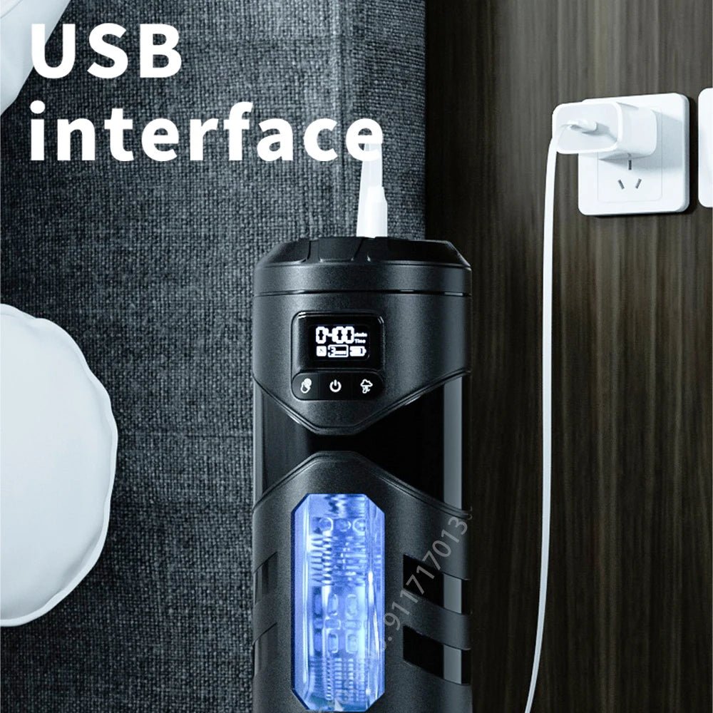 Real Automatic Heated Sucking Vibration Male Pleasure Cup Toy