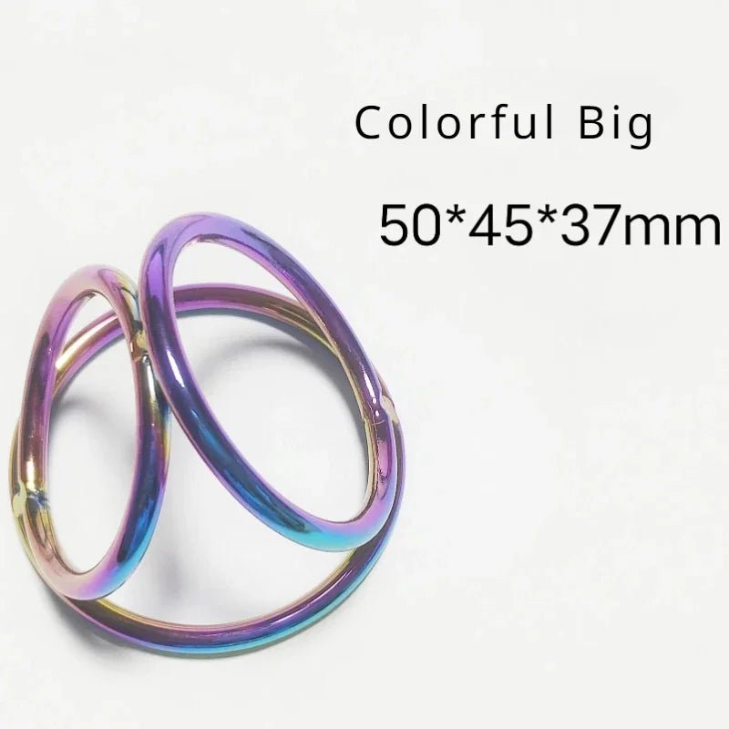 Sexy Toy Metal Color Glans 3Rings Chastity Device for Adults