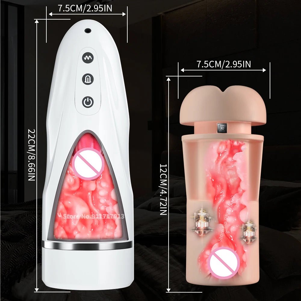 Realistic Tongue and Mouth Male Cup Vibrator for Pleasure