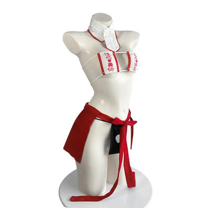 Costume de cosplay kimono japonais sexy sous-vêtements creux anime