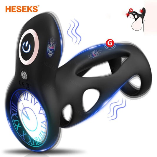 HESEKS Vibrating Ring Sleeve Enhancer for Men Pleasure Boost