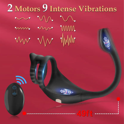 Vibrating Ring Taint Stimulator with Remote Control Device