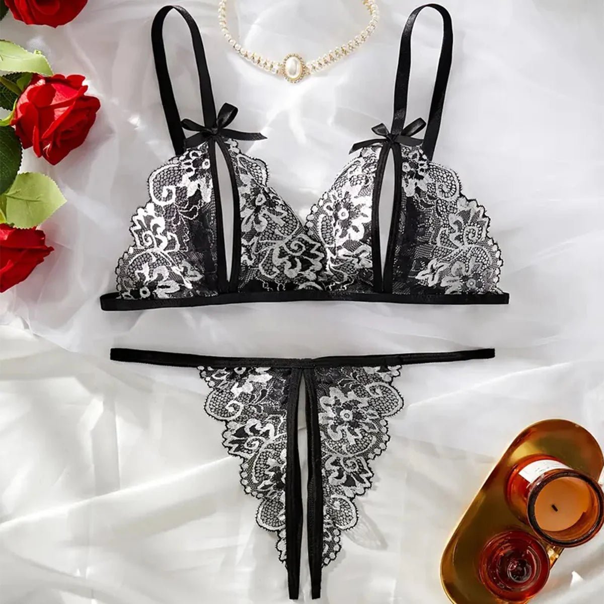2Pcs Fashion Summer Sexy Lingerie Plus Size Sleepwear Set