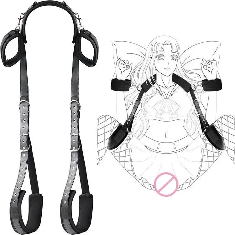 BDSM Sex Handcuffs Restraints Open Leg Ankle Cuffs Set