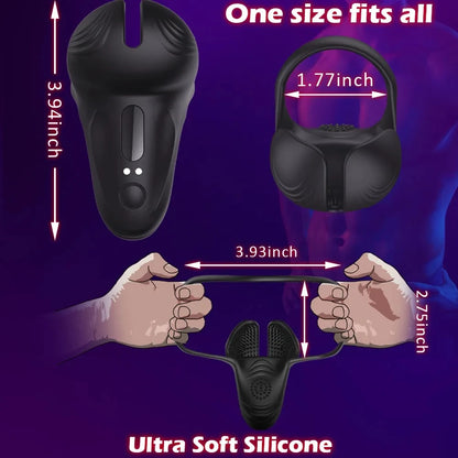Vibrating Ring Testicle Massager Prostate Stimulator Device