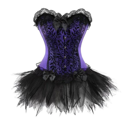 Robe corset bustier surbuste jupes haut ensemble femmes gothique victorien Lolita costume
