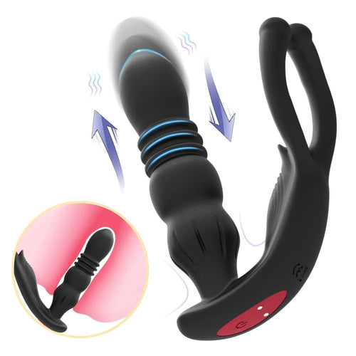 Silicone Vibrator Thrusting Prostate Stimulator for Men