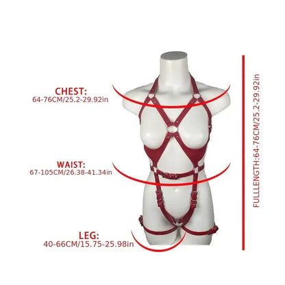 Sexy Harness Set Bondage Leather Lingerie 18 Female Clothing