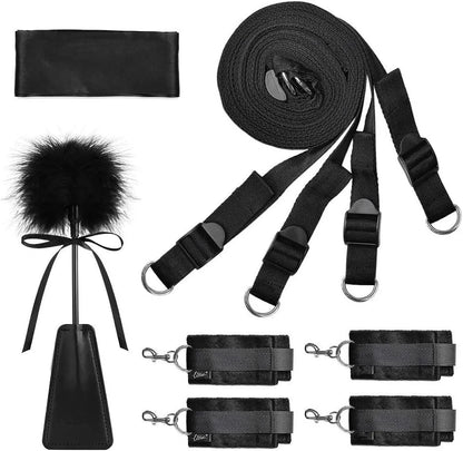 Sex Bondage BDSM Kit Restraints Set with Cuffs and Tickler