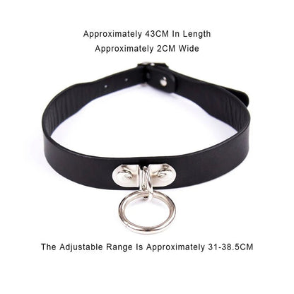 Sexy Leather Punk Rivets Necklace For Fetish Role Play Gift