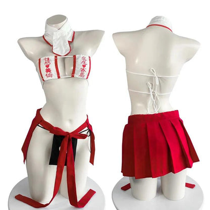 Costume de cosplay kimono japonais sexy sous-vêtements creux anime