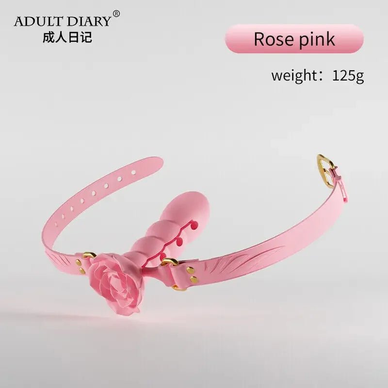 Silicone Rose Mouth Stopper Gag BDSM Adult Toy
