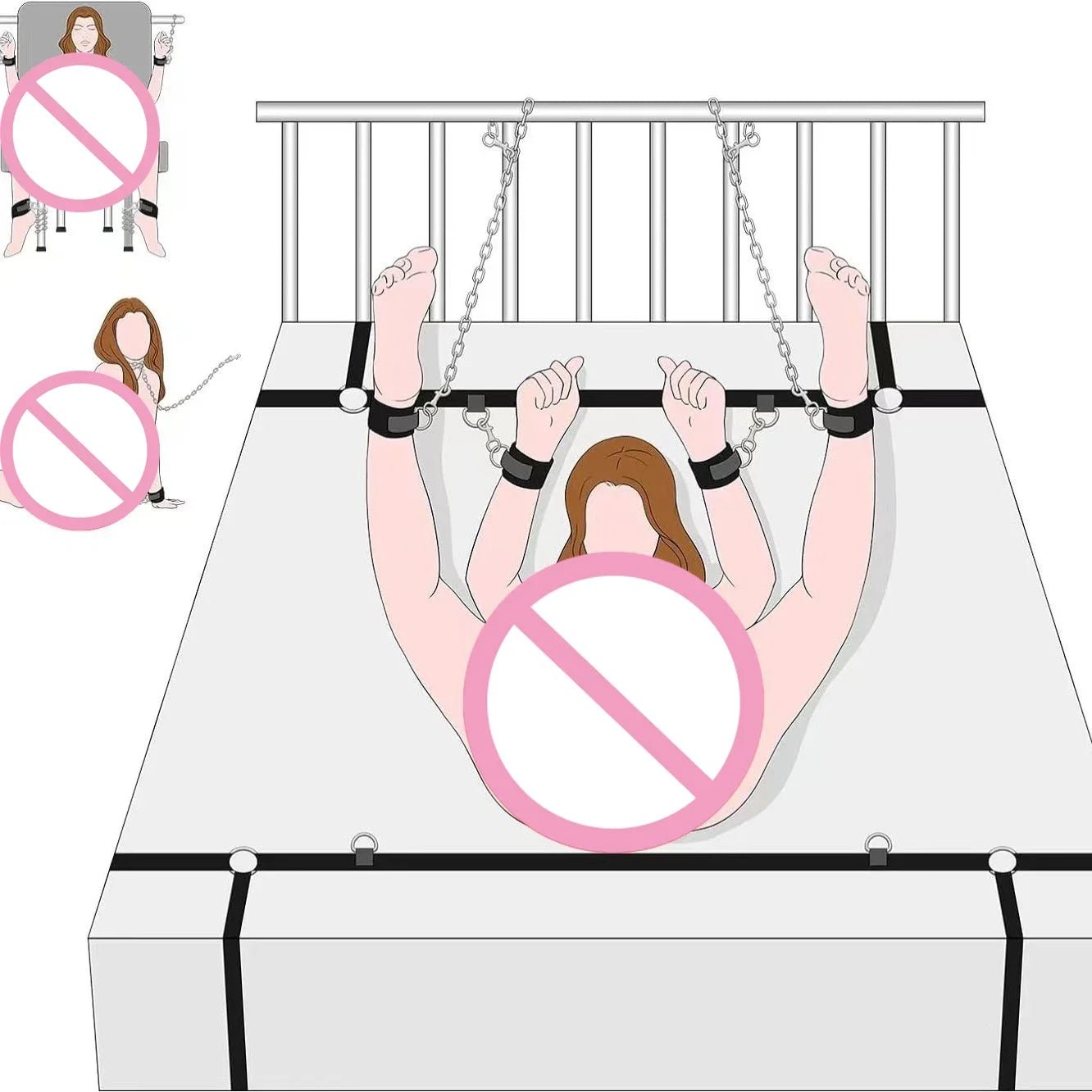 Bed Restraint Set Couple Sex Toys Bondage Kit for Adults