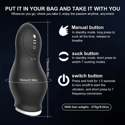 Male Automatic Sucking Cup for Vibration Pleasure Device