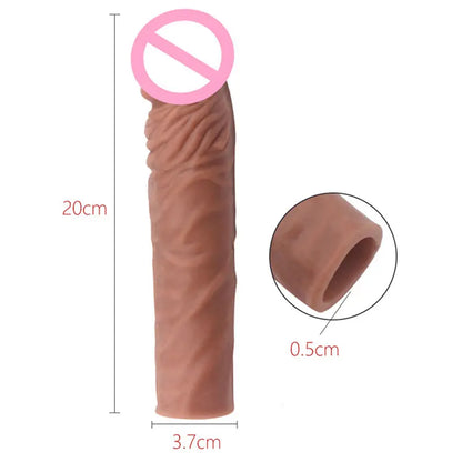 Silicone Sleeve Soft Realistic Extender for Pleasure