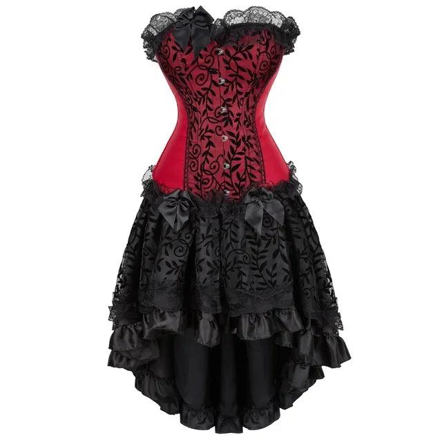 Robe corset victorienne pour haut corset sexy en dentelle florale