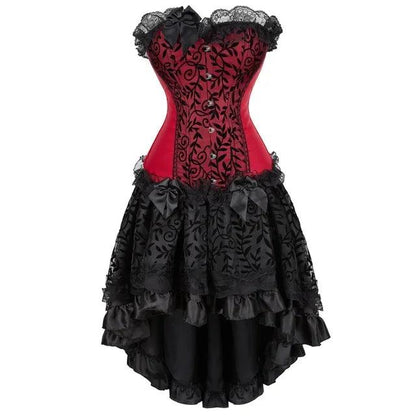 Robe corset victorienne pour haut corset sexy en dentelle florale