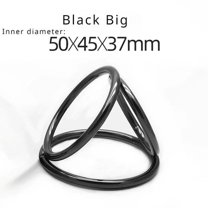 Sexy Toy Metal Color Glans 3Rings Chastity Device for Adults