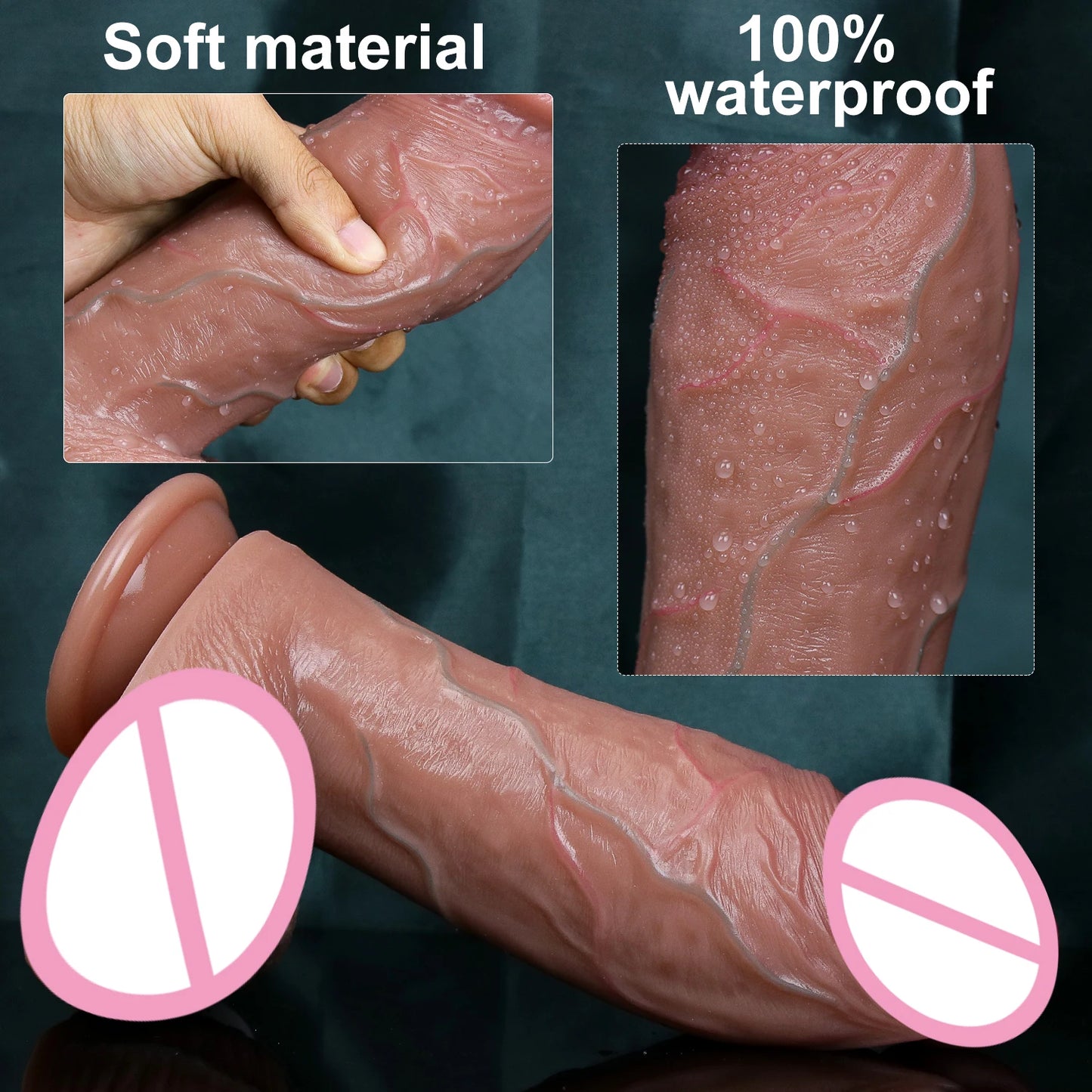 Realistic Veins Soft Thick Toy Suction Cup Double Silicone