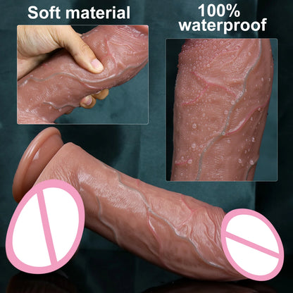 Realistic Veins Soft Thick Toy Suction Cup Double Silicone