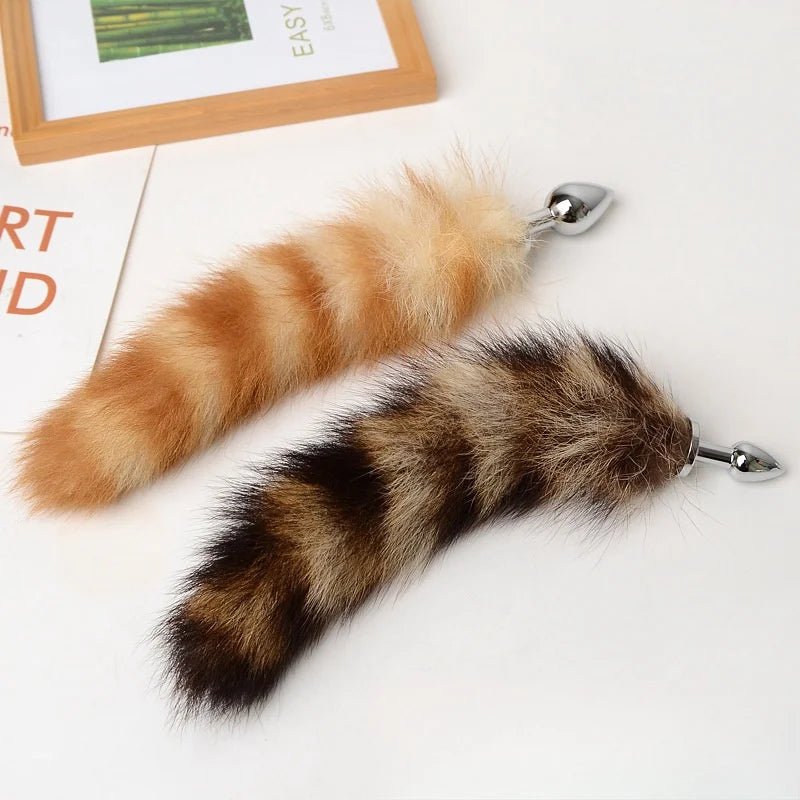 25cm Mini Elegant Metal Plug with Charming Small Tail Toy