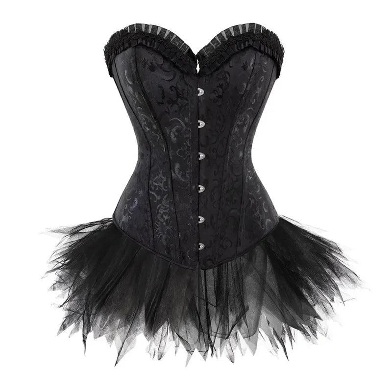 Robe corset bustier surbuste jupes haut ensemble femmes gothique victorien Lolita costume
