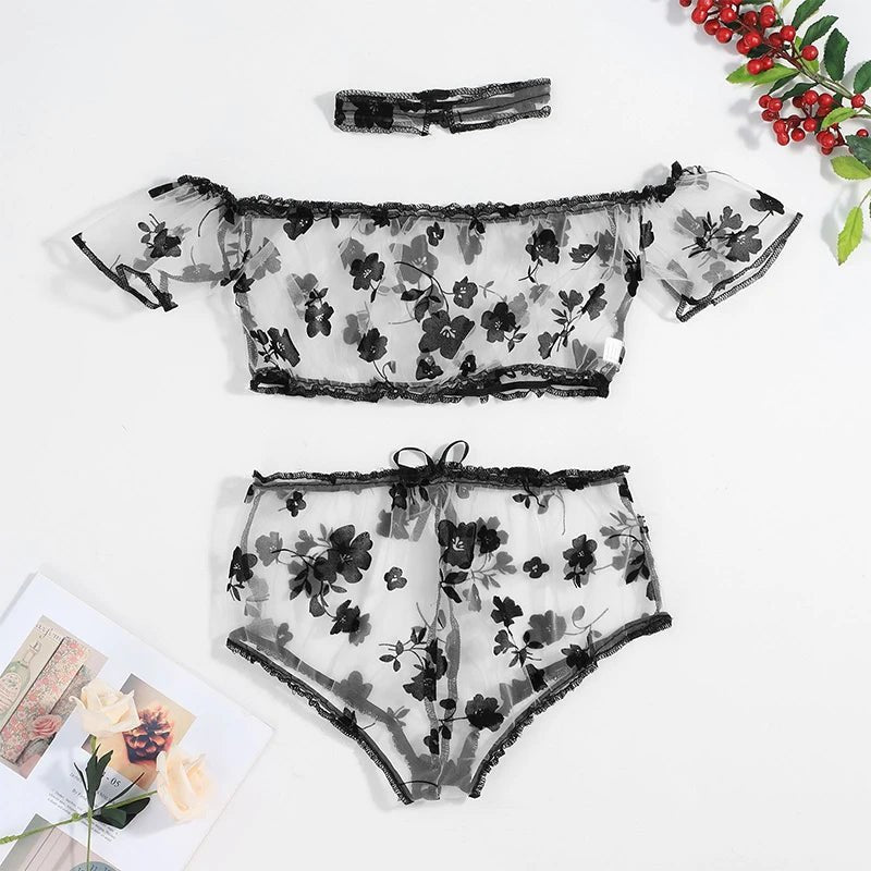 2Pcs Fashion Summer Sexy Lingerie Plus Size Sleepwear Set