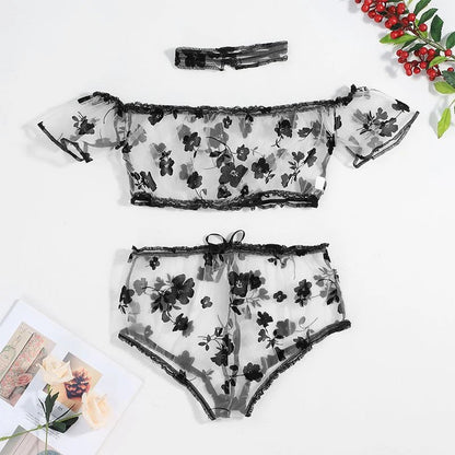 2Pcs Fashion Summer Sexy Lingerie Plus Size Sleepwear Set
