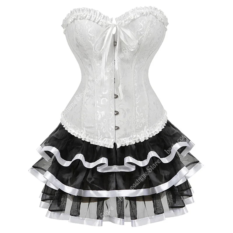 Burlesque Corset Dresses for Women Plus Size Lace Top