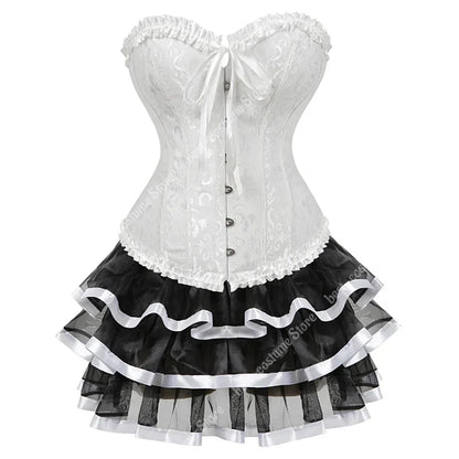 Burlesque Corset Dresses for Women Plus Size Lace Top