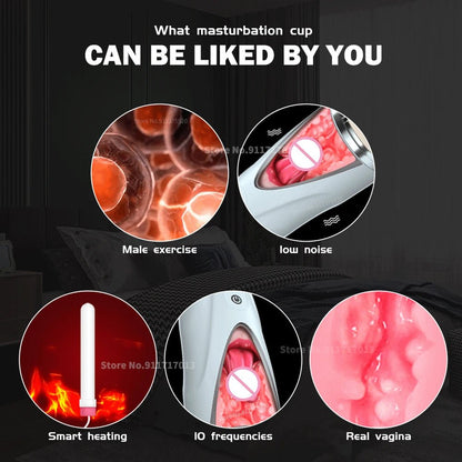Realistic Tongue and Mouth Male Cup Vibrator for Pleasure