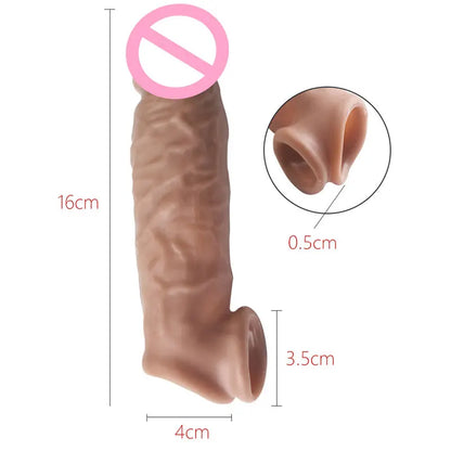 Silicone Sleeve Soft Realistic Extender for Pleasure
