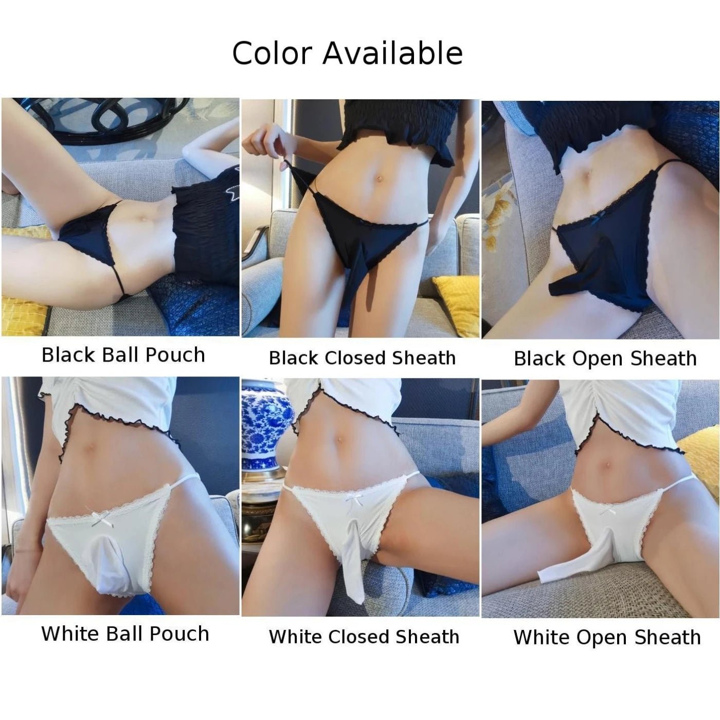 Sissy Pouch Underwear Gay Men Lingerie Lace Panties Thin Bikini Briefs