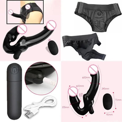 Wireless Remote And Breast Licking Vagina Deep Plug Strapons Anal Toys Women's