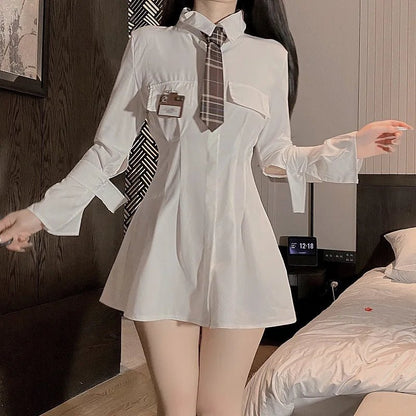 Women's Sexy Sheer Sleepshirt Pajamas Long Sleeve Mesh Blouse