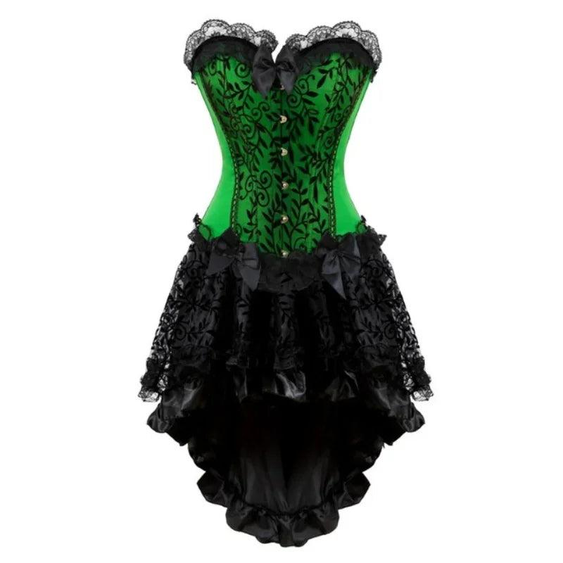 Robe corset victorienne pour haut corset sexy en dentelle florale