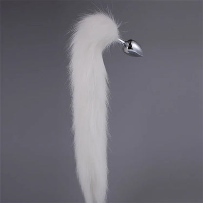 BDSM White Metal Plug Fetish Fox Tail Pleasure Toys Collection