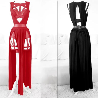 New 3 Pieces Sets Women Dress with Chest Pads Gothic Lingerie