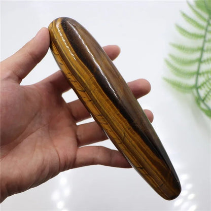 18cm Tiger Eye Yoni Massage Wand Natural Crystal Tool for Wellness