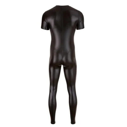 Combinaison en latex pour homme, effet mouillé, en similicuir et maille