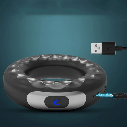 Rechargeable 10 Speeds Silicone Vibration Lock Rings